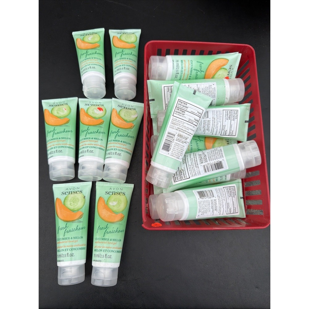 19 Avon Senses Fresh Cucumber & Melon Antibacterial Hand Gel 2.5 oz NEW